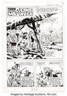 Alberto Giolitti Turok, Son of Stone #111 Story Pages Original Art Group of 5 (Gold Key, 1977). (Total: 5 Original Art) | Heritage
