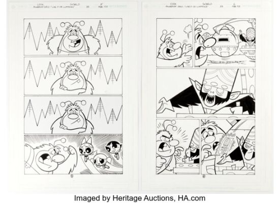 Christopher Cook and Mike DeCarlo The Powerpuff Girls #33 Story Pages 5-6 Original Art (DC, 2003). (Total: 2 Original Art) | Heritage