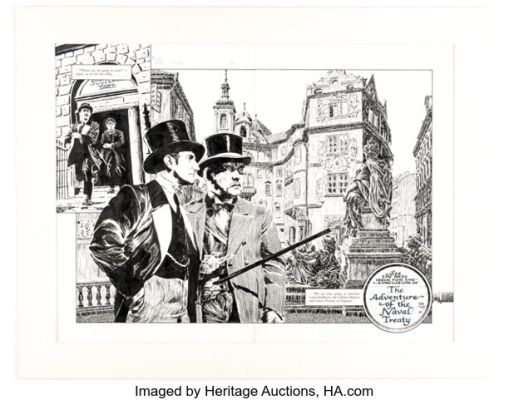 Dan Day Cases of Sherlock Holmes #13 Double Splash Pages 22-23 Original Art (Renegade Press, 1988). | Heritage