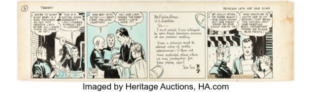 Milton Caniff Terry and the Pirates Daily Comic Strip Original Art dated 9-16-36 (Chicago Tribune-NY News Syndicate, 1936). | Heritage