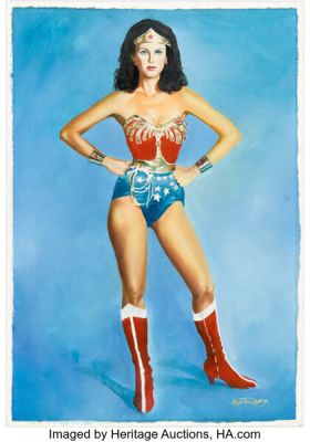 Alex Miranda - Lynda Carter as Wonder Woman Painting Original Art (undated).