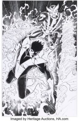 Nick Bradshaw - Nightcrawler and Sunfire Specialty Illustration Original Art (2023).