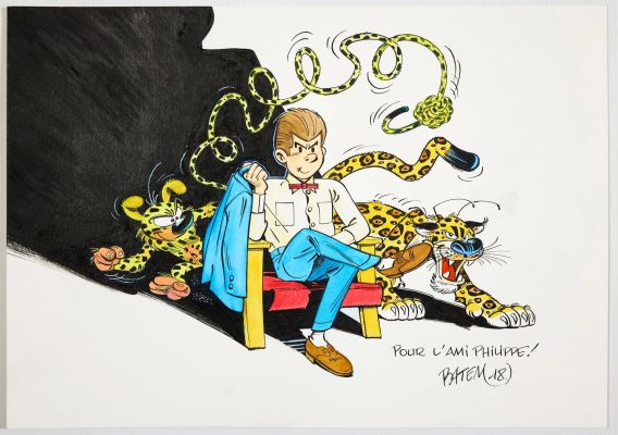 Batem - Gil Jourdan,... | Lot 85 - BATEM - Gil Jourdan, hommage de l’artiste à Tillieux... | Tessier Sarrou