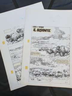 Serpieri Paolo Eleuteri - Histoires indiennes - Les Bisons planches originales 1 & 2 - Page volante | Catawiki
