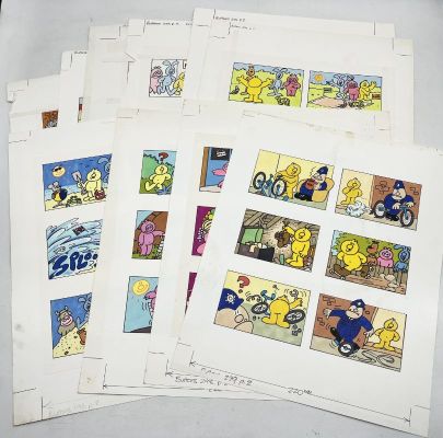 A collection of ten Henrys Cat printing proof original artworks for… | misc / divers