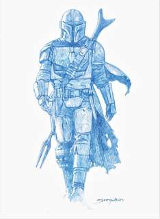 Star Wars The Mandalorian - Manuel Sanjulian - Original Drawing - Original Art
