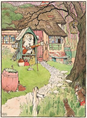 Lot 25 - Frank Adams, American (1871-1944), "Mother Goose had a house, ‘twas built in a wood, where an Owl at the door for… | Swann Galleries
