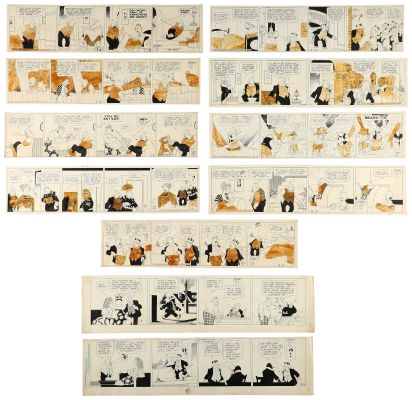 1937-45 Bringing Up Father by George McManus Original Comic Art Collection (10) - 22.75 x 5.5 | Goldin