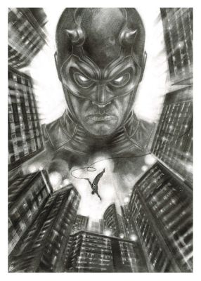 Gianluca Gugliotta | Daredevil Charcoal Illustration | Raremarq (Buy It Now)