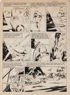 Al McWilliams original dogfight artwork for a Spitfire story page from Crack Comics.