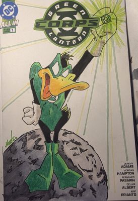 Hoodart01 | Green Lantern Corps #1 Sketch Cover with Daffy Duck | Raremarq (Buy It Now)