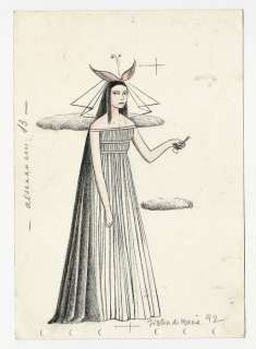 Le Fiabe dei Fratelli Grimm - Colette Rosselli - illustrazione originale "Figlia di Maria" - Anni ’50 - Loose page | Catawiki