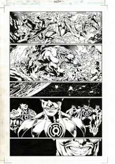 Ivan Reis planche originale 11x17 - "GREEN LANTERN" #21 - SINESTRO AND THE YELLOW LANTERN CORPS - Loose page - First edition - (2007) | Catawiki