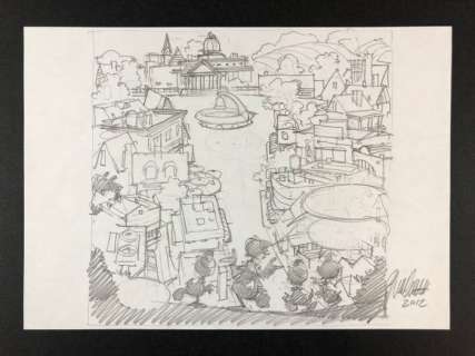 Giorgio Cavazzano - original sketch "Mickey parade Geant" - Loose page - (2011) | Catawiki