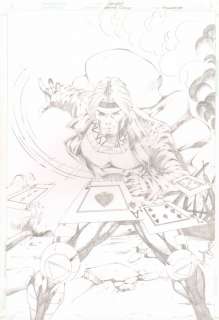 Mariah Benes - gambit throwing cards pencil commission - signed