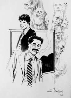 Giovanni Freghieri - Dylan Dog - Illustrazione originale "Dylan & Groucho" - Loose page - (2020) | Catawiki