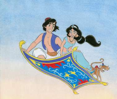 Wilma Van Den Bosch | Aladdin, Jasmine and Abu Flying Above Agrabah | Disneyana Plus