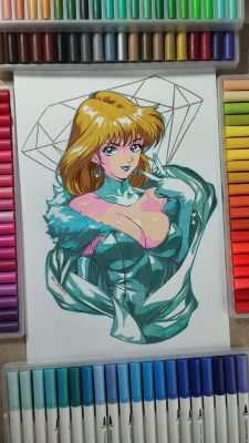 edi santosart - Emma Frost Original Artwork by Edi Santos