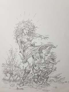 Aouamri, Mohamed - Originele potloodtekening voor titelpagina - Mortepierre (Roodhaar) | Catawiki