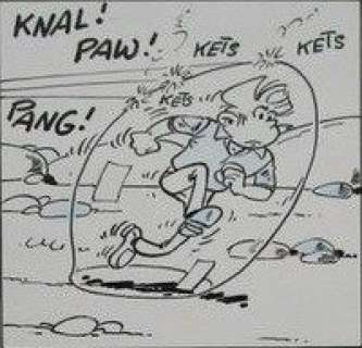 Kari Lente 12 - Originele pagina (p.25) + hardcover album - Het knitselschild - First edition - (2008) | Catawiki