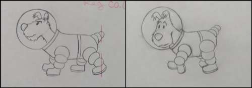 Tintin - 5x Original drawing - Milou moon suit - On a marché sur la lune - (1960’s) | Catawiki