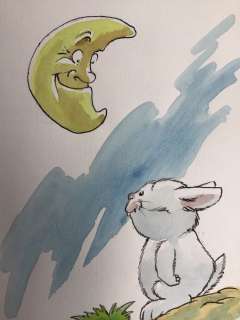 Masbou - Dessin original couleur - De Cape et de Crocs - Eusèbe sous la Lune | Catawiki