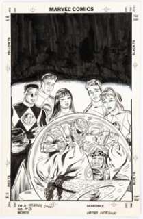 John Heebink Mighty Morphin Power Rangers Saga #3 Cover Original Art (Marvel, 1995). Lord Zedd is putting Rita -