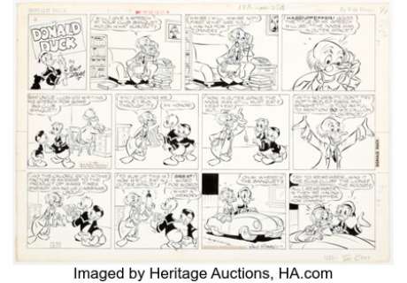 Taliaferro, Al | Al Taliaferro Donald Duck Sunday Comic Strip Original Art dated 1-7-1962 (King Features Syndicate, 1962).... | Heritage
