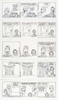 Davis, Jim | Jim Davis Garfield Consecutive Daily Comic Strip Original Art Group of 6 (PAWS/Universal Press Syndicate, 2001).... (Total: 6 Original Art) | Heritage