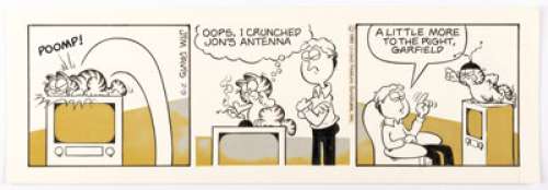 Davis, Jim | Jim Davis Garfield Daily Comic Strip Original Art dated 2-9-80 (United Feature Syndicate, 1980).... | Heritage