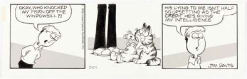 Davies, Jim | Jim Davis Garfield Daily Comic Strip Original Art dated 2-24-79 (United Feature Syndicate, 1979).... | Heritage