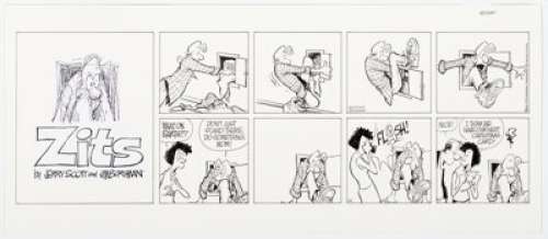 Borgman, Jim | Jerry Scott and Jim Borgman Zits Sunday Comic Strip Original Art dated 8-5-01 (King Features Syndicate, 2001).... | Heritage