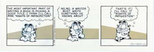 Jim Davis Garfield Daily Comic Strip Original Art dated 2-10-88 (United Feature Syndicate, 1988). | Heritage
