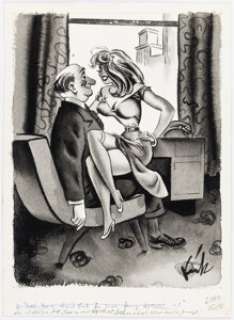 Kirk Stiles Comedy January-1960 Single Panel Gag Cartoon Illustration Original Art (Humorama, 1960). | Heritage