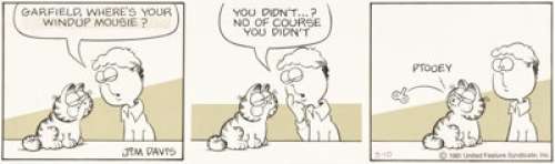 Jim Davis Garfield Daily Comic Strip Original Art dated 3-10-81 (United Feature Syndicate, 1981). | Heritage