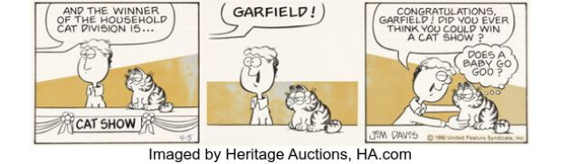 Jim Davis Garfield Daily Comic Strip Original Art dated 4-5-80 (United Feature Syndicate, 1980). | Heritage