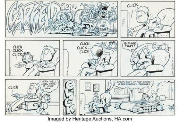 Jim Davis Garfield Sunday Comic Strip Original Art dated 4-17-88 (United Feature Syndicate, 1988). | Heritage