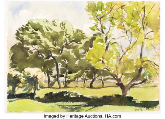 David Wright - Landscape Painting Original Art (1945). | Heritage