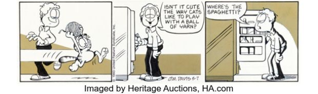 Jim Davis Garfield Daily Comic Strip Original Art dated 5-7-93 (United Feature Syndicate, 1993). | Heritage