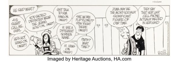 Jerry Scott and Jim Borgman Zits [Social Butterfly] Daily Comic Strip Original Art dated 10-23-04 (King Features Syndicate, 2004). | Heritage