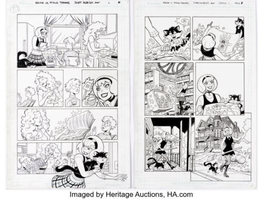 Scott Koblish Archie vs. Minor Threats #1 Sabrina Story Pages 2 and 4 Original Art (Dark Horse/Archie, 2025). (Total: 2 Original Art) | Heritage