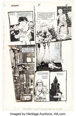 Mike Dringenberg and Malcolm Jones III Sandman #7 Story Page 8 Original Art (DC, 1989). | Heritage
