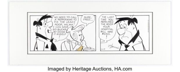 Don Sherwood The Flintstones Daily Comic Strip Original Art (Editors Press Service, c. 1986-1993). | Heritage