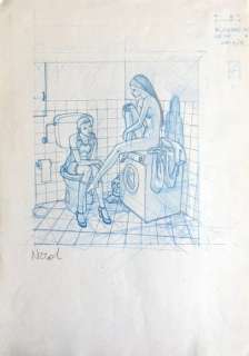 Marco Nizzoli - studio originale a Matita colorata - Loose page | Catawiki