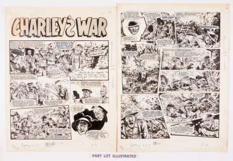 Charleys War: 3 original consecutive artworks (1981) by Joe Colquhoun… | Comic Book Auctions ltd
