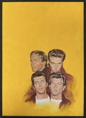Lot 410 - LOOK-IN MAGAZINE / SLIK - An original piece of colour cover artwork featuring Midge Ure’s band for | Excalibur Auctions
