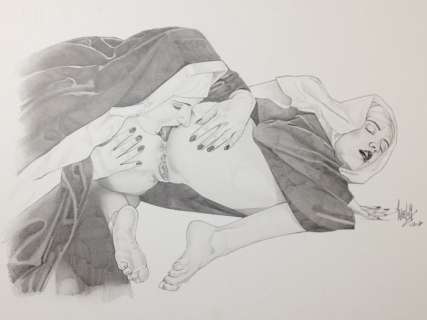 18+ Lesbian Nuns - Original Hot Clerical Erotic Art - Signed - Loose page | Catawiki