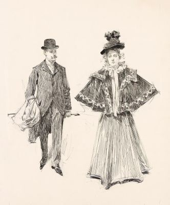 Lot 19 - Howard Chandler Christy, (1873-1952), "I mean to write a tale of love." 1896. | Swann Galleries