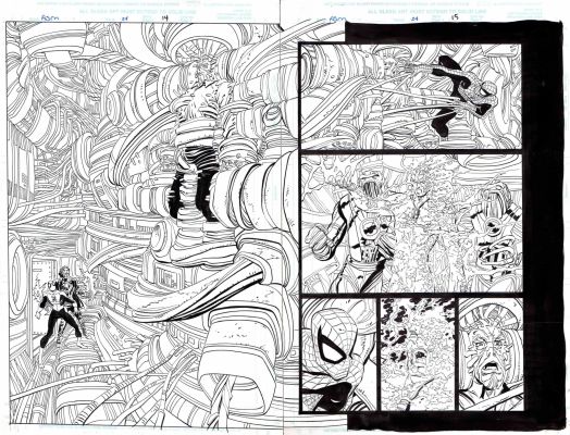John Romita Jr. | The Amazing Spider-Man (2000) #24 p.14-15 | Tavole Originali