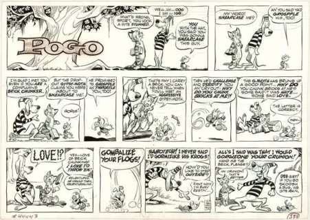 156: Kelly Pogo Sunday 8/10/69 original comic art | Russ Cochran